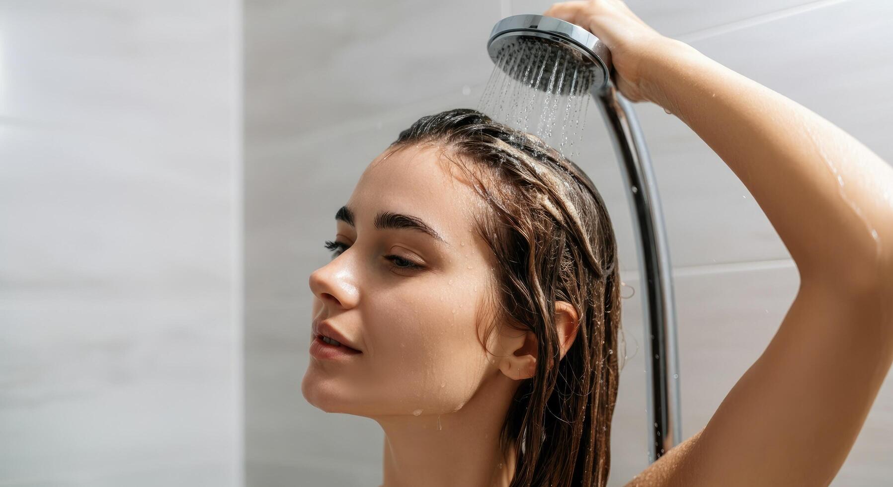 Woman in London shower