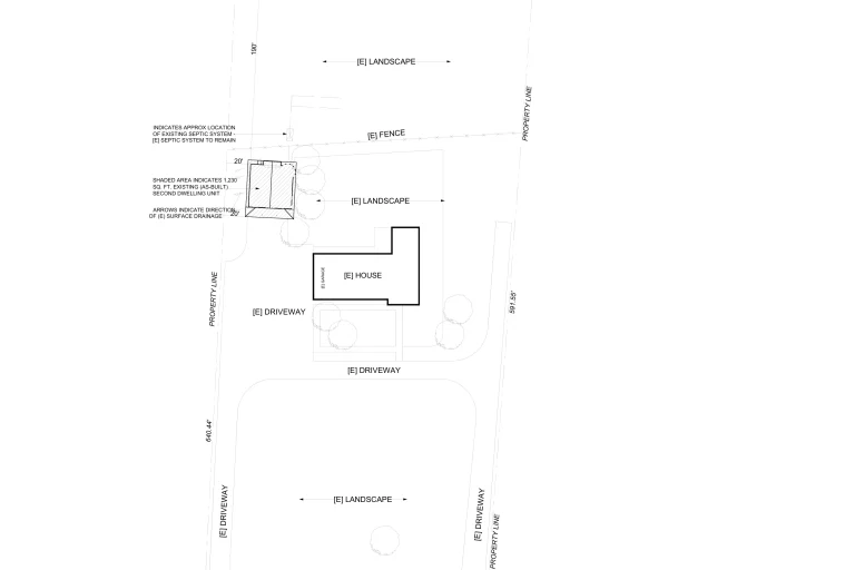 ADU site plan drawing sheet