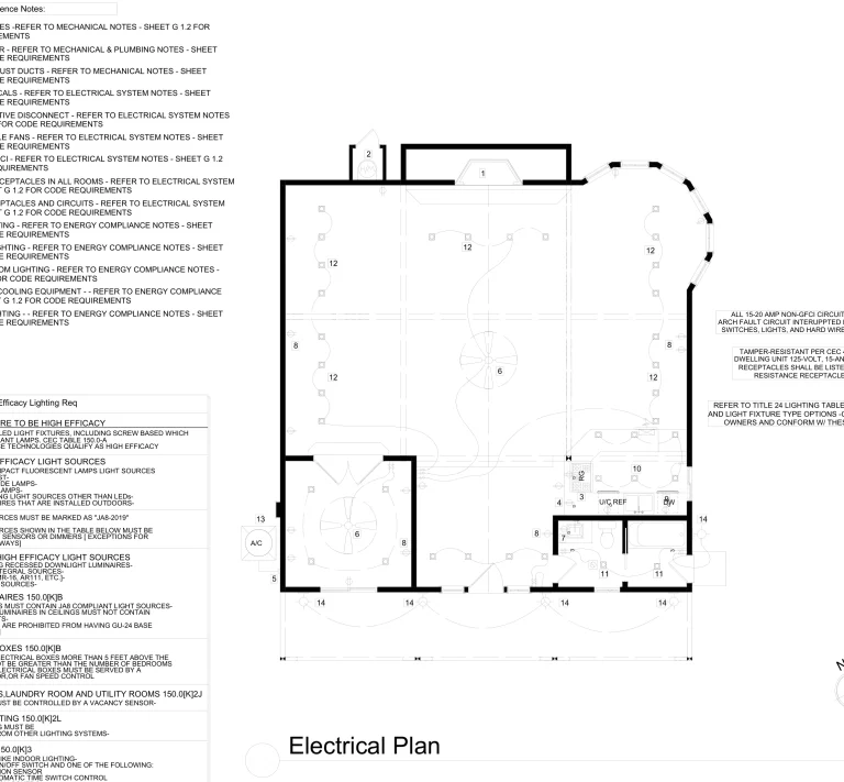 Electrical plan drawing sheet