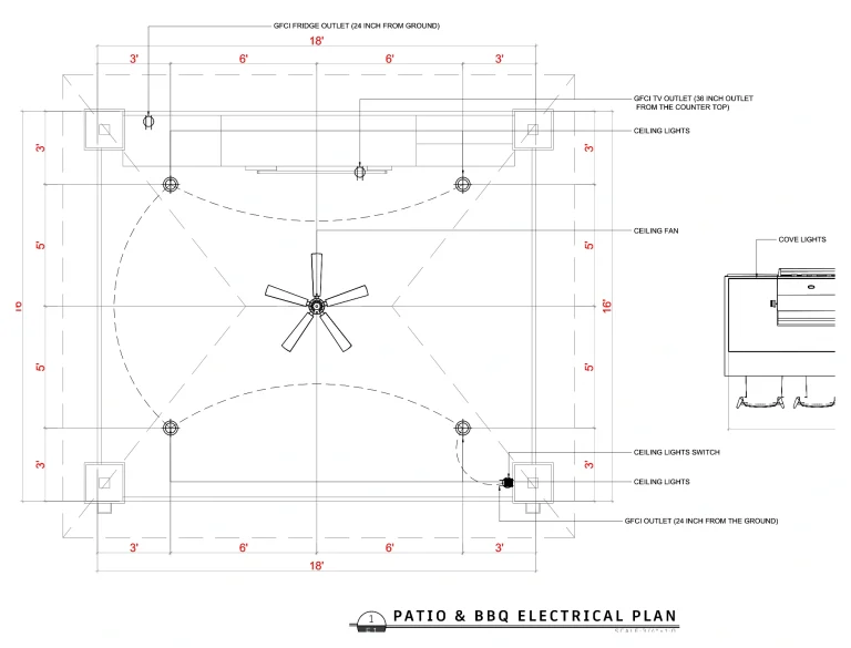 Patio electrical plan drawing sheet