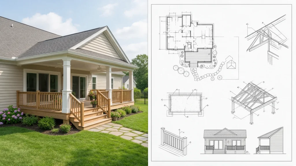 Porches permit drawing package and technical documentation