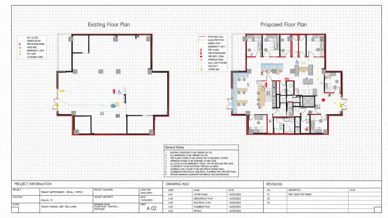 Tenant Improvement Plans permit drawing context